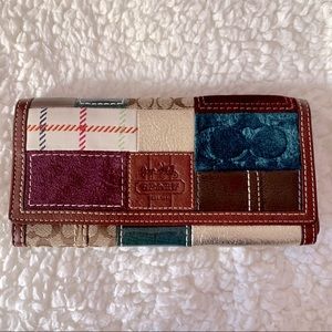 coach patchwork long wallet || vintage